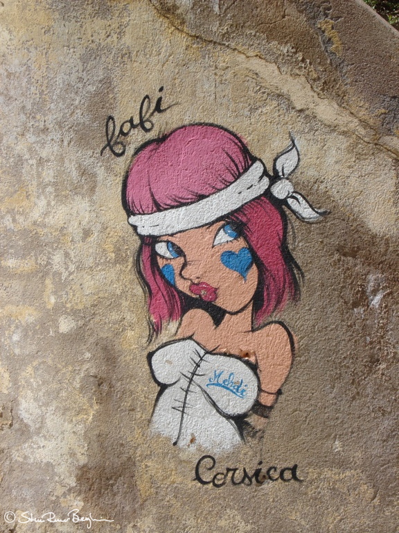 A charming Calvi girl graphittied on to a wall in the Calvi citadel
