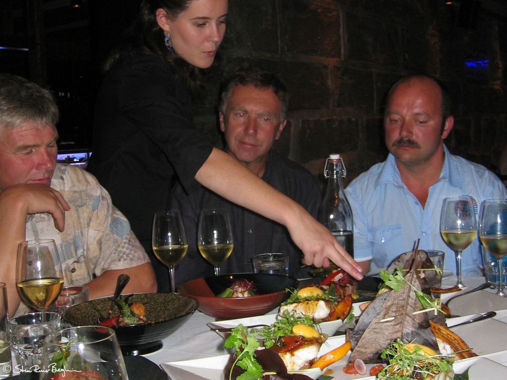 Avinet being served a small starter