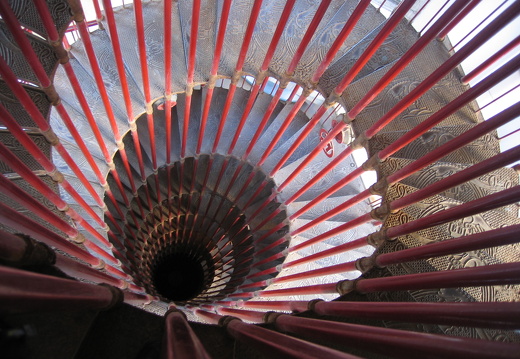 Fascinating spiral staircase in tower at Ljubljana Castle