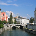 Triple bridge by daytime, Ljubljana