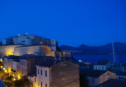 The Calvi Citadel at night