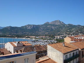 Calvi beach as seen from the appartment balcony