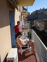 Harald and Øyvind on the balcony