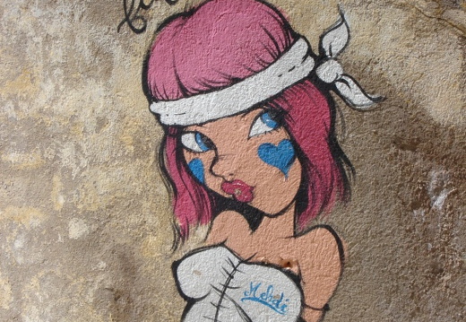 A charming Calvi girl graphittied on to a wall in the Calvi citadel