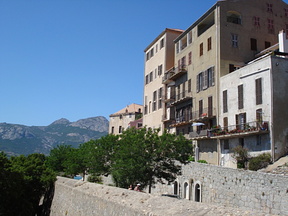 Houses on the eastern side of the Calvi citadel
