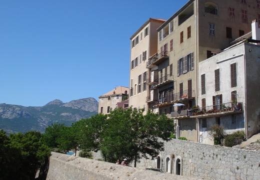 Houses on the eastern side of the Calvi citadel