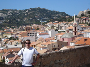 Øyvind by the citadel wall overlooking Calvi