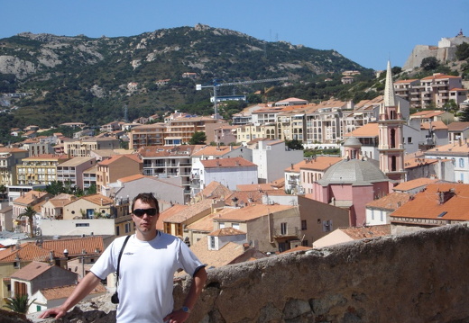 Øyvind by the citadel wall overlooking Calvi