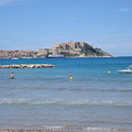 The Calvi citadel as seen from the beach