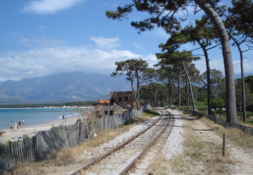 The tracks of the tramways de Balagne