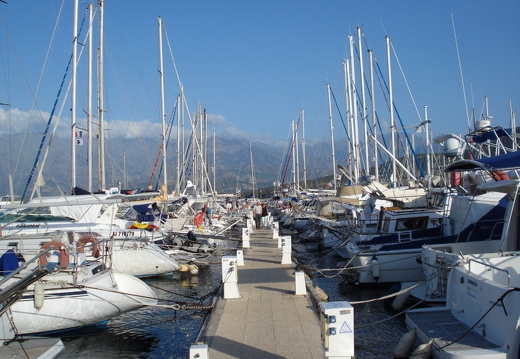Sail boats in Calvi harbour