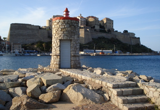 The lantern at the entry to Calvi port