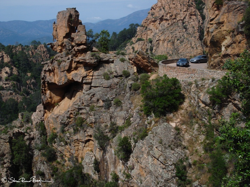 Hazardous road near Los Calanques on Corsica