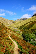 Stigninga mot Scafell Pike i kveldslys