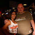 Idar at Hooters with waitress Laura