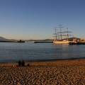 Docked sail ship