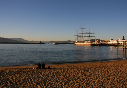 Docked sail ship