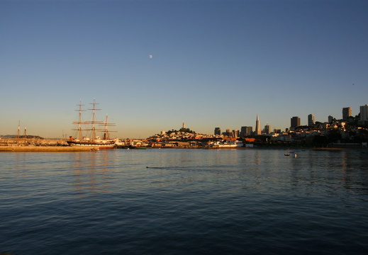 City view by sunset