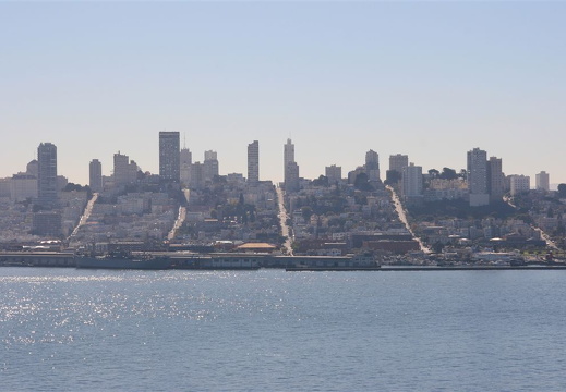 San Francisco streets seen from Alcatraz