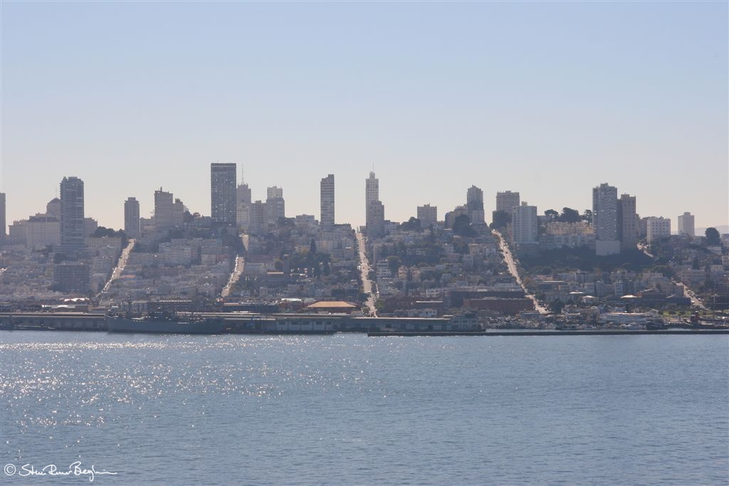 San Francisco streets seen from Alcatraz