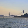 Golden Gate bridge seen from Sausalito harbour
