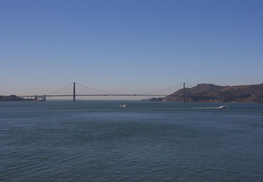 Golden Gate bridge seen from Alcatraz