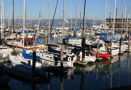Sail boats in San Francisco harbour