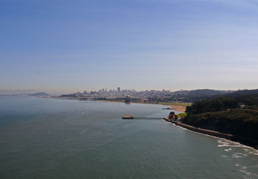 San Francisco seen from south end of Golden Gate bridge