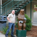 Idar next to camera-bear at Cedar Lodge