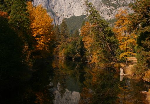 El Capitan towering over Merced river