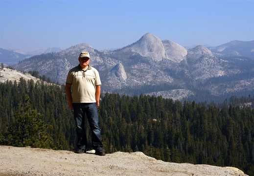 Idar on Glacier Point road with High Sierra mountains in the background 