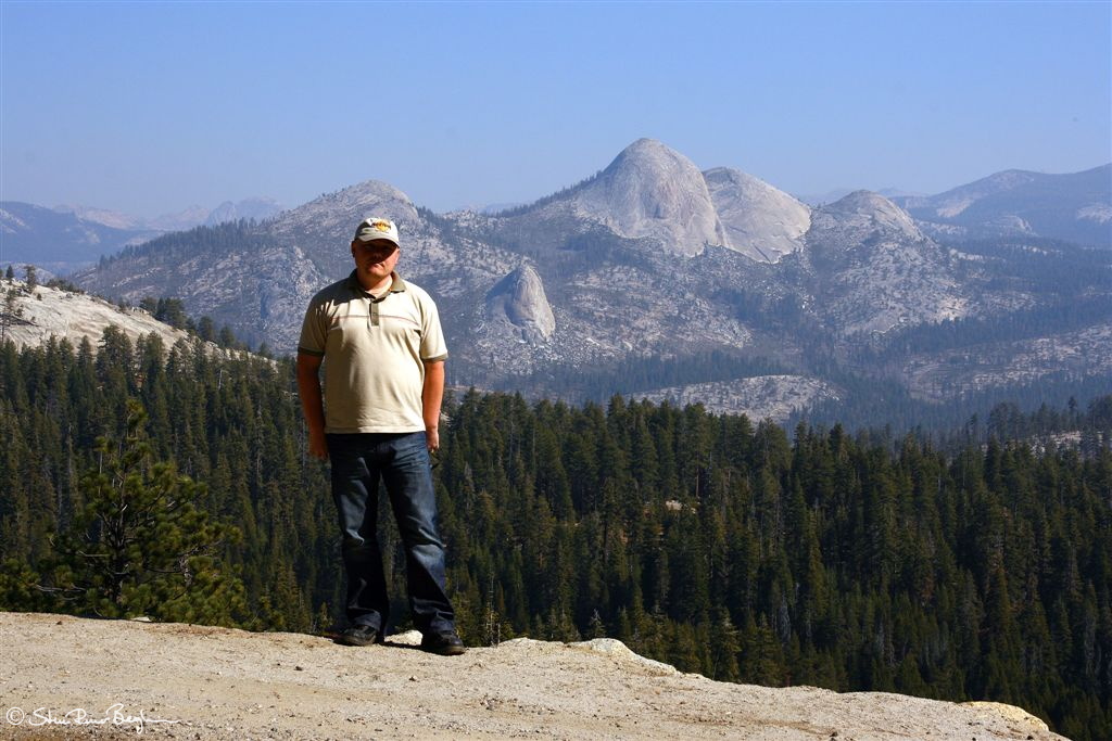 Idar on Glacier Point road with High Sierra mountains in the background 