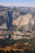 The dried-out Yosemite Falls