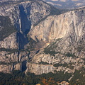 The dried-out Yosemite Falls