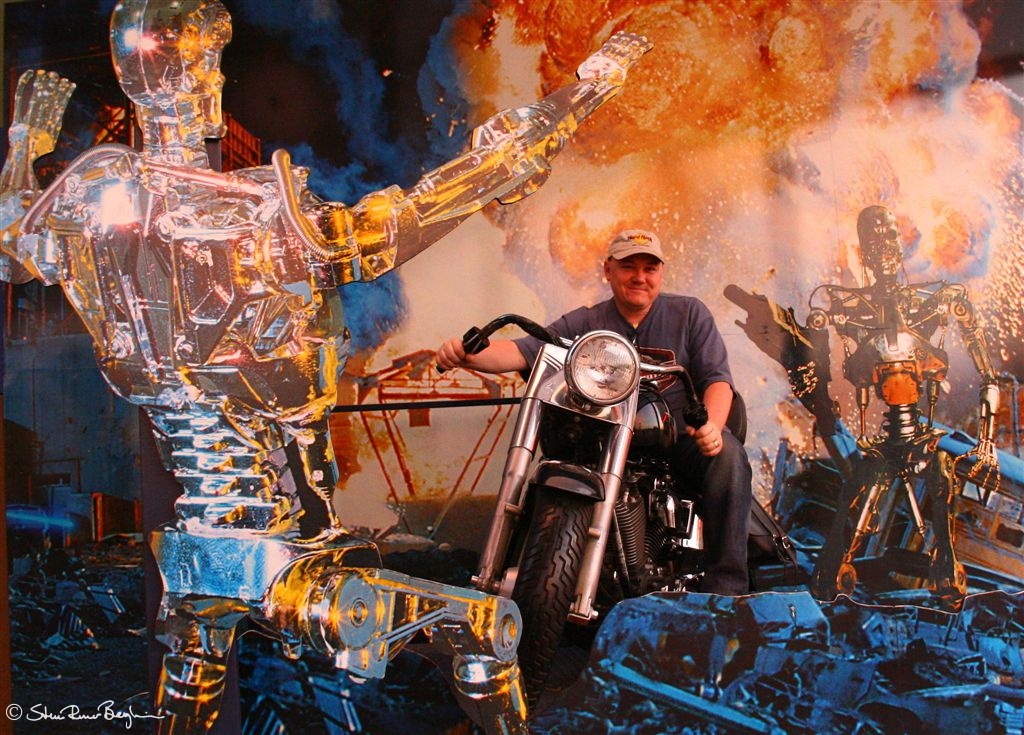Idar taking Terminator's motorcycle for a spin