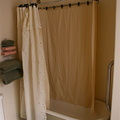 The devils own shower curtain, double layer to ensure maximum stickiness