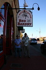 Misfit Cowboy and Columbian drug-dealer outside The Red Garter B&B, Williams