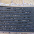 Plaque with history of the Red Garter building