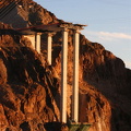 Bridge construction across Boulder Canyon by the Hoover Dam