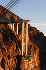 Bridge construction across Boulder Canyon by the Hoover Dam