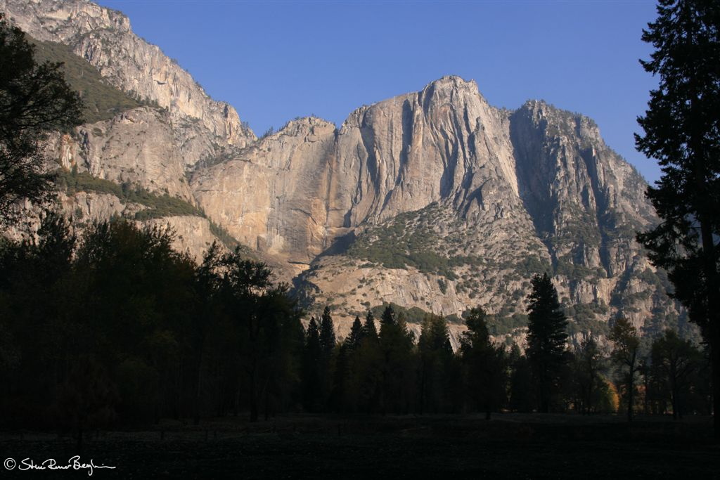 View towards seasonal dry Yosemite falls