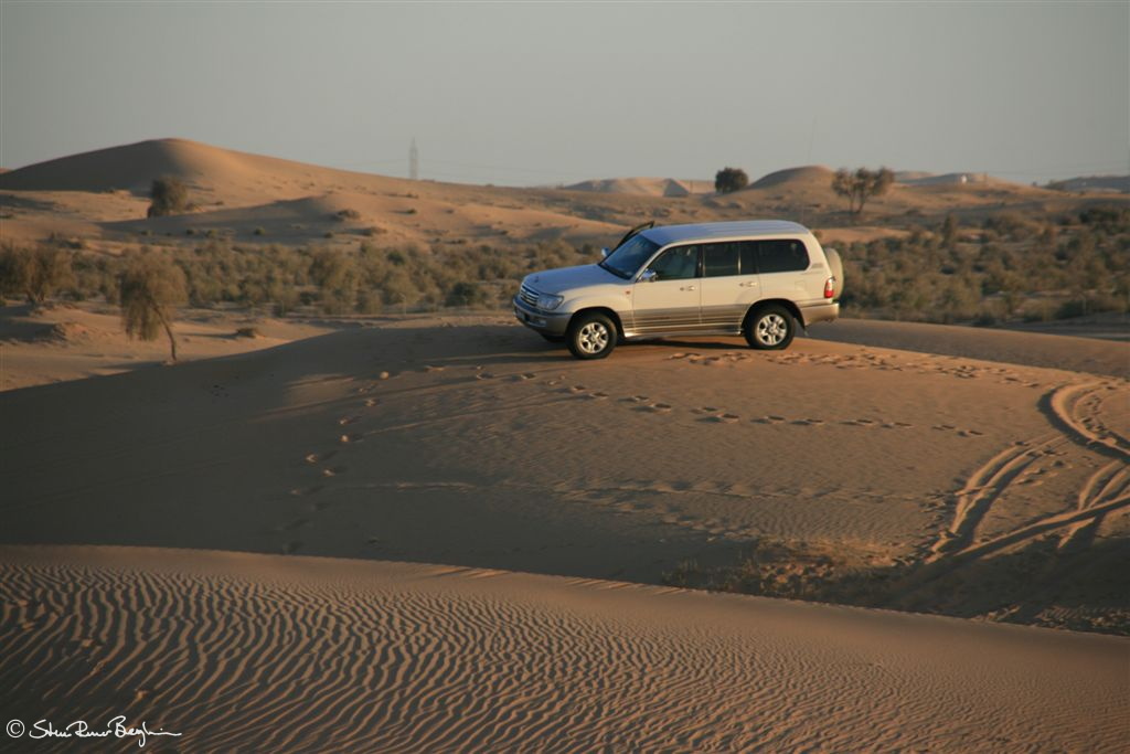 Our Land Cruiser, parked on a dune