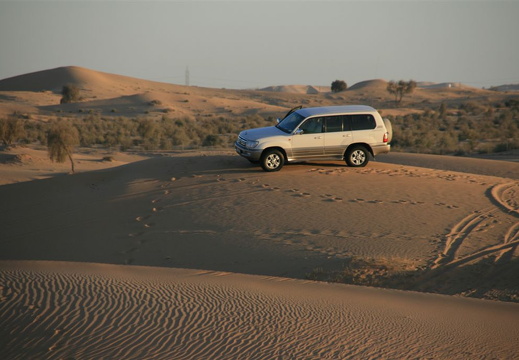 Our Land Cruiser, parked on a dune