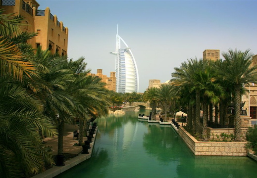 Madinat Jumeirah with Burj al Arab in the background