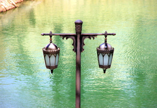 Lantern by amphi theatre lake in Madinat Jumeirah