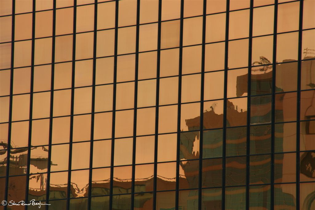Reflections in glass building