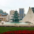Fountain in roundabout near Khalifa Complex and Meridien Village