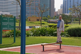 Mike following the exercise trail on the Corniche
