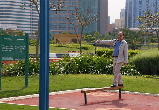 Mike following the exercise trail on the Corniche