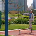 Mike following the exercise trail on the Corniche